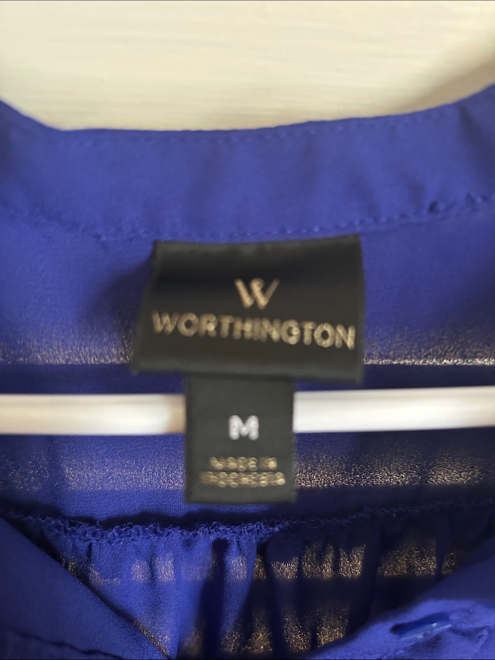 Worthington Royal Blue Sleeveless Ruffle V-Neck Camisole - Picture 2 of 9